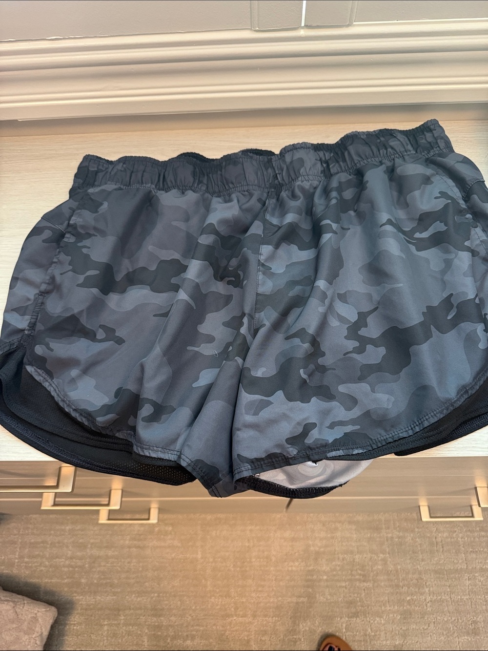 Athletic Works Gray Camo Athletic Shorts